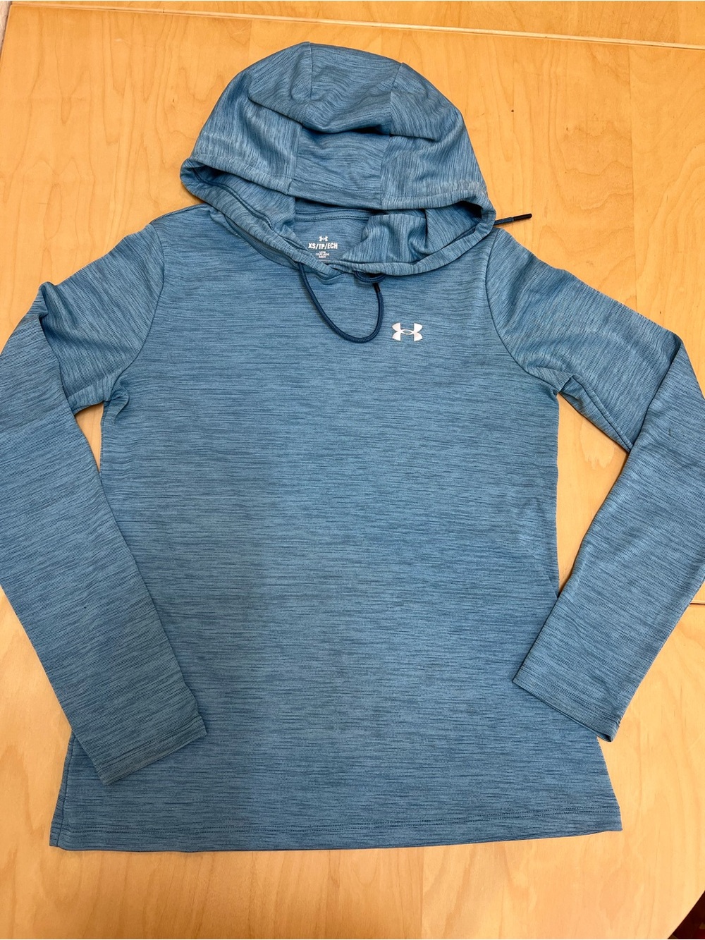 Under Armour Women's Heathered Blue Hooded Performance Top